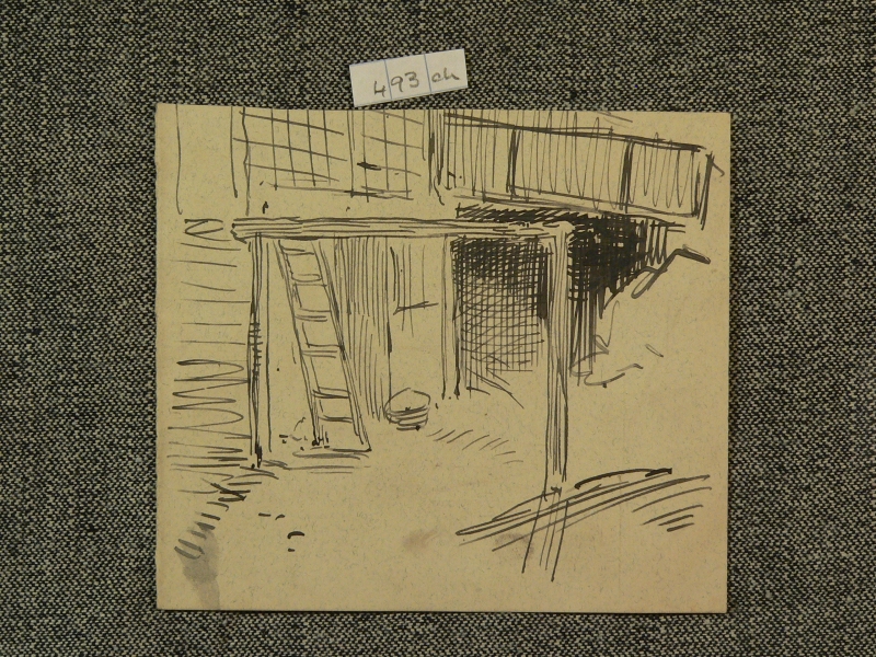 493ch Courtyard, ink sketch