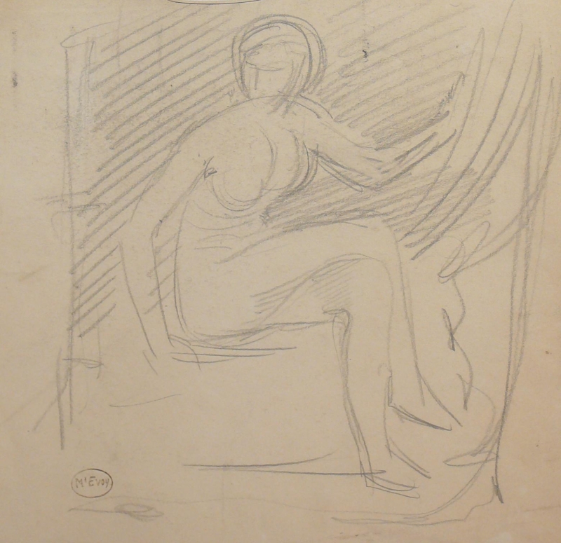 1153 . seated nude with a curtain